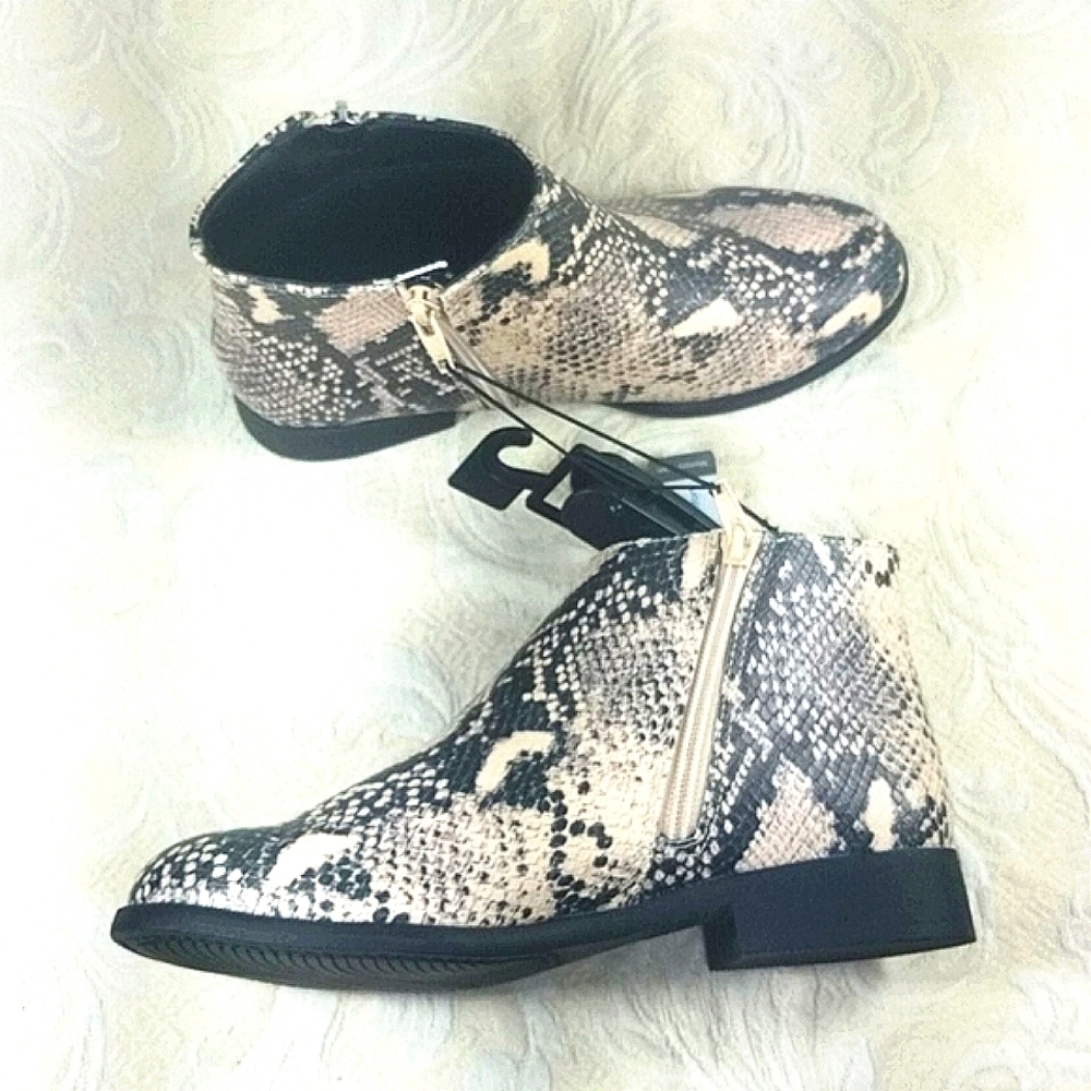 Boot bootie python snake print zip ankle NEW - Picture 3 of 6